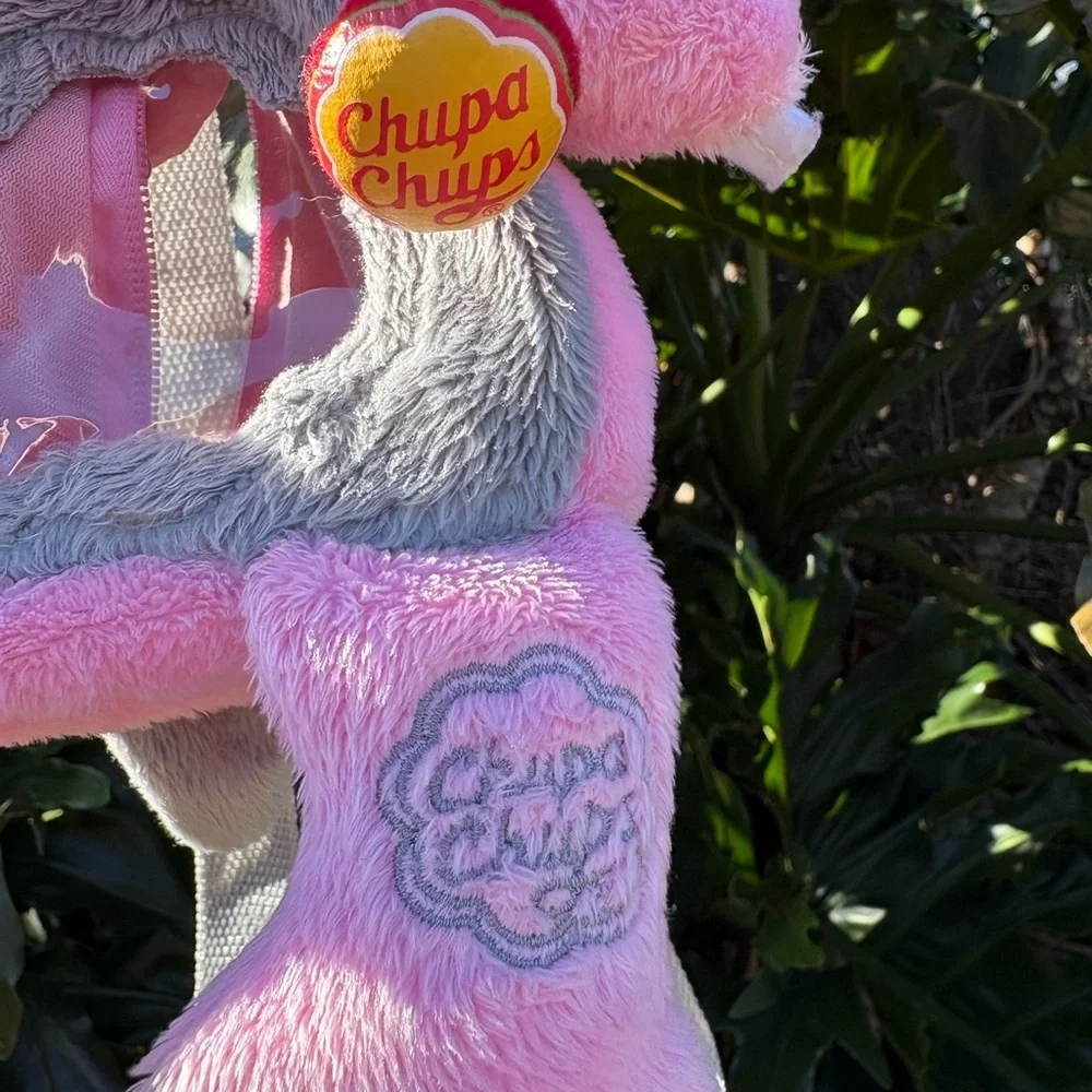 Backpack Chupa Chups Cool Friends Pink Plush Triceratops Dinosaur Candy Red Soft